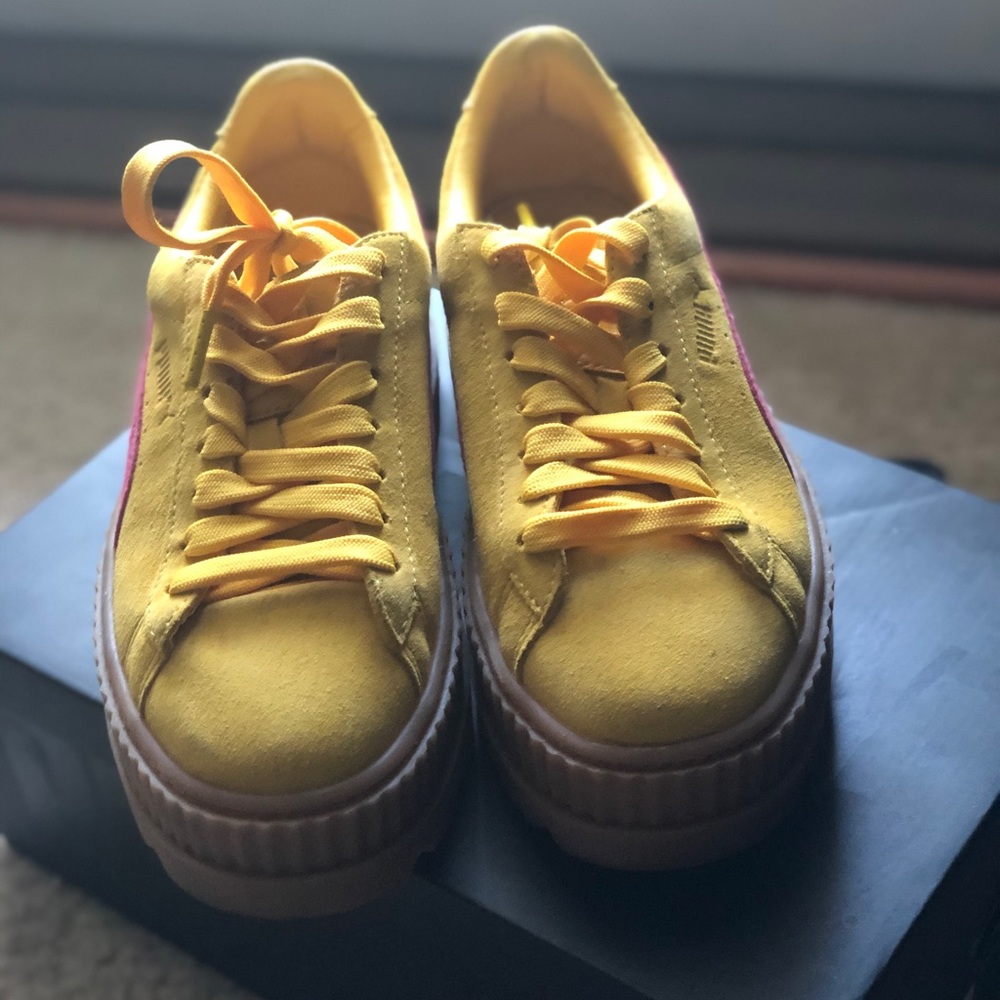 Puma Cleated CreeperSuede ByRihanna Yellow Women 7
